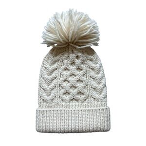Banana republic Cream Knit Pom-Pom Beanie